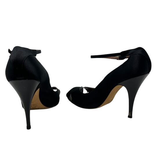 Giuseppe Zanotti High Heels Stiletto Satin Ankle Strap Black Size 39.5 US 9.5 - Picture 10 of 16